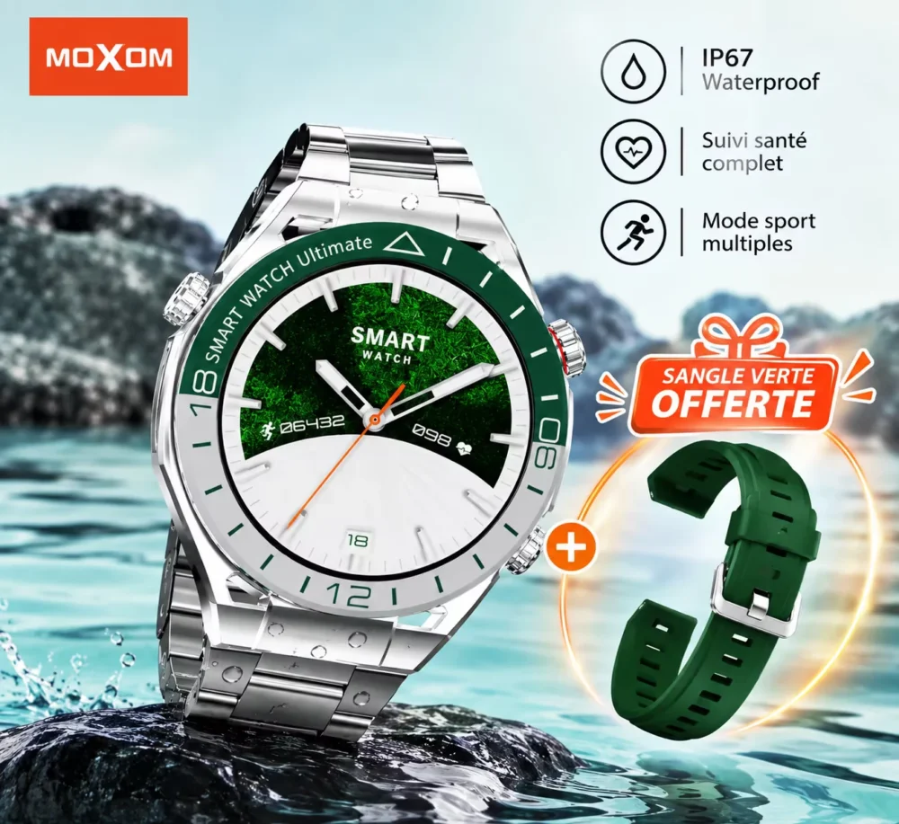 MOXOM MX-WH21 Emerald – Montre Connectée Premium 1,53″ | Appels Bluetooth, Suivi Santé & IP67 — image 7