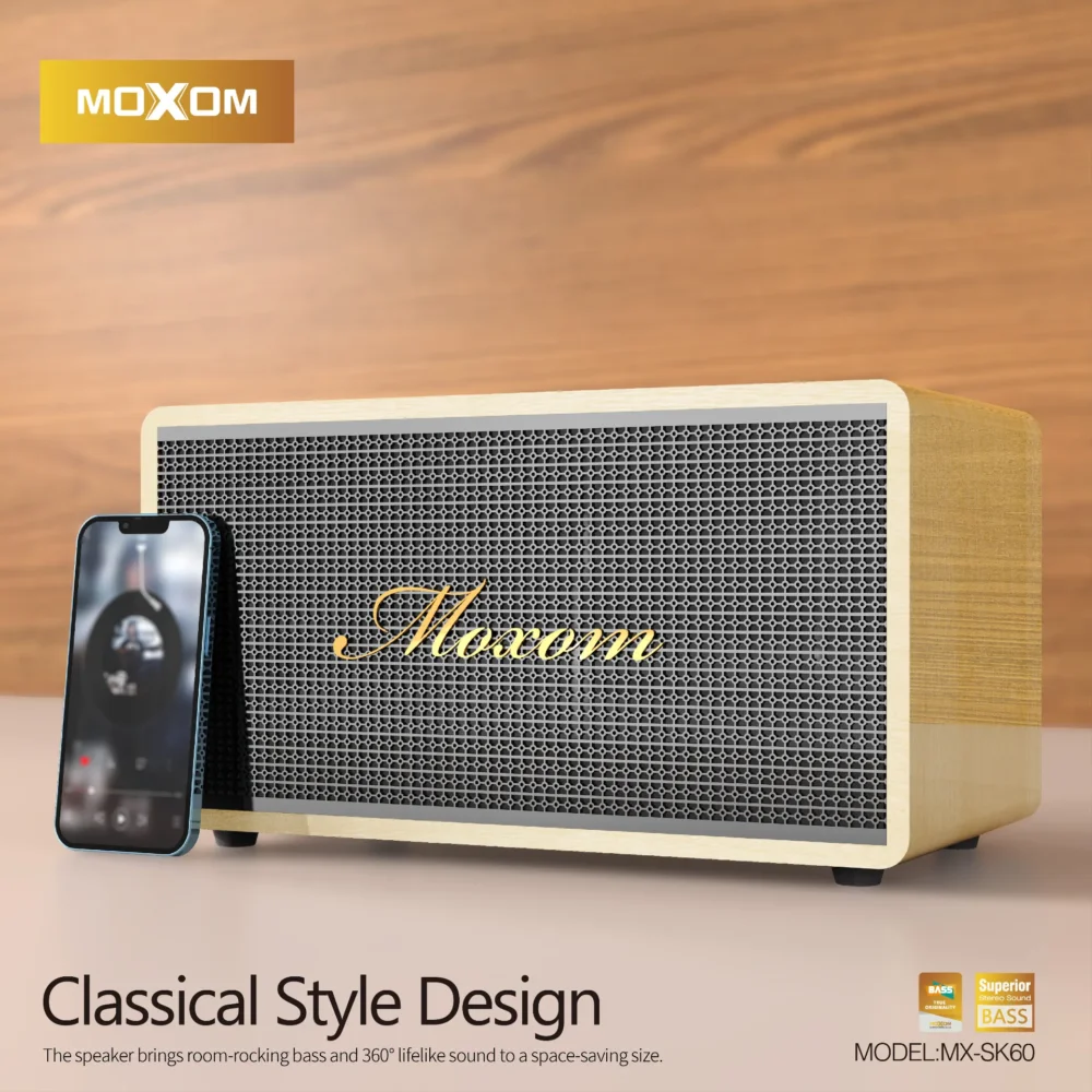 Enceinte Bluetooth MOXOM MX-SK60 – Son 360°, Bass Puissant & Design Premium — image 7