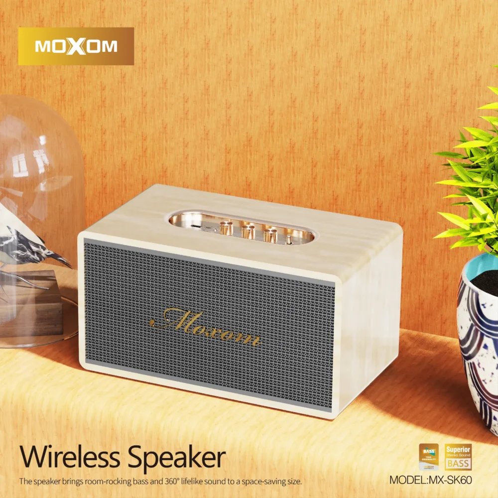 Enceinte Bluetooth MOXOM MX-SK60 – Son 360°, Bass Puissant & Design Premium — image 9