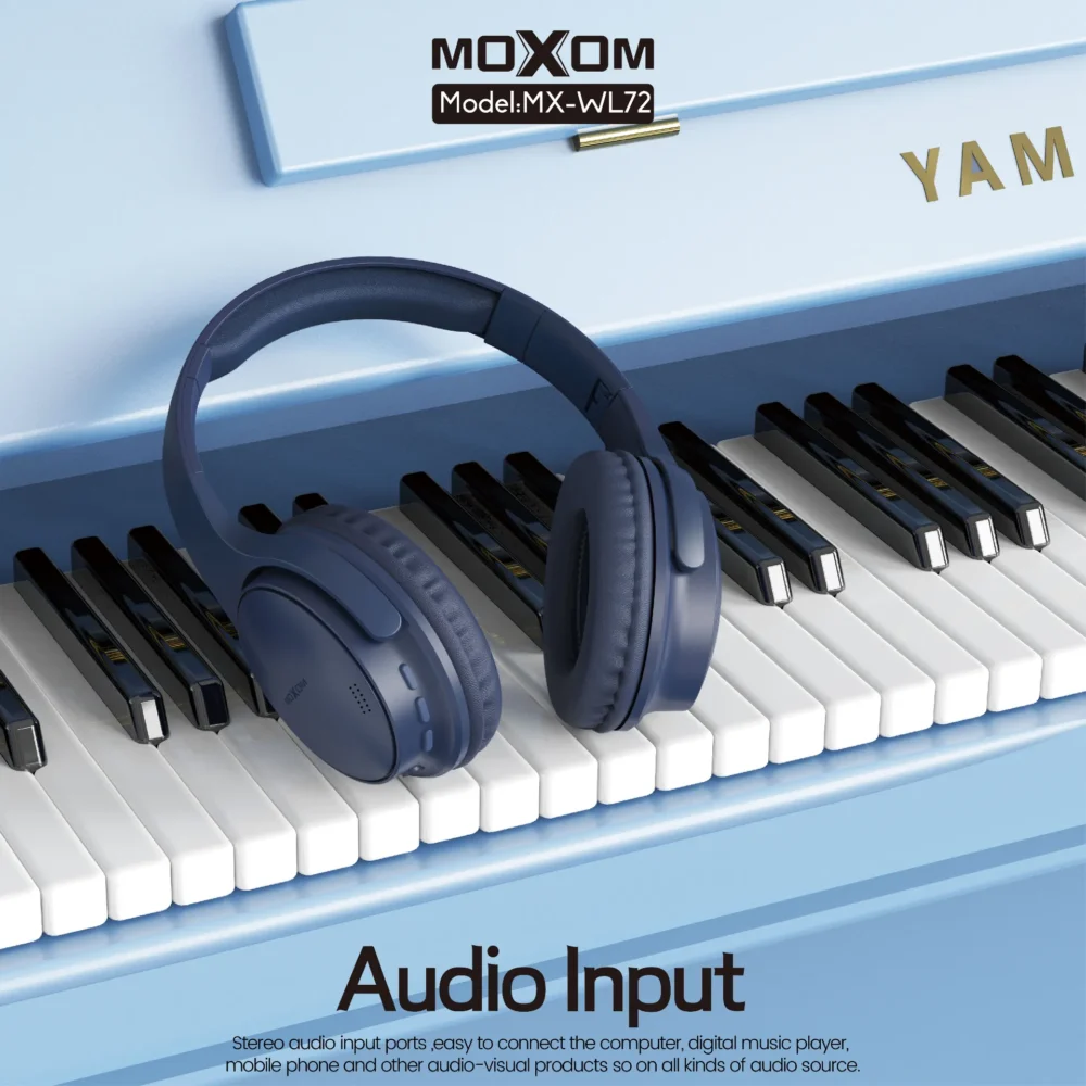 MOXOM MX-WL72 Casque Bluetooth Sans Fil – Hi-Fi Stereo, AUX 3.5mm, TF Card & Confort Premium — image 7