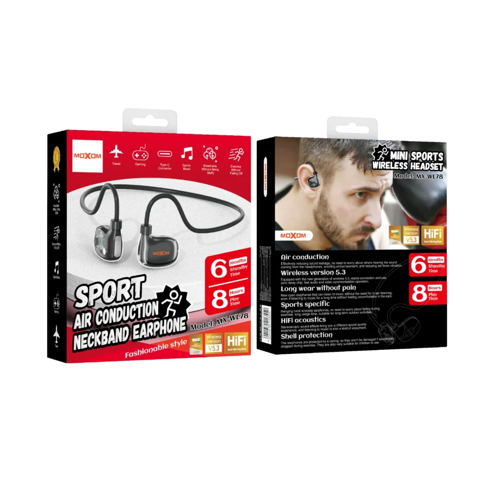 MOXOM MX-WL78 Écouteurs Bluetooth Tour de Cou – Bluetooth 5.3, Hi-Fi Stereo & Sport Wireless Earphones — image 6