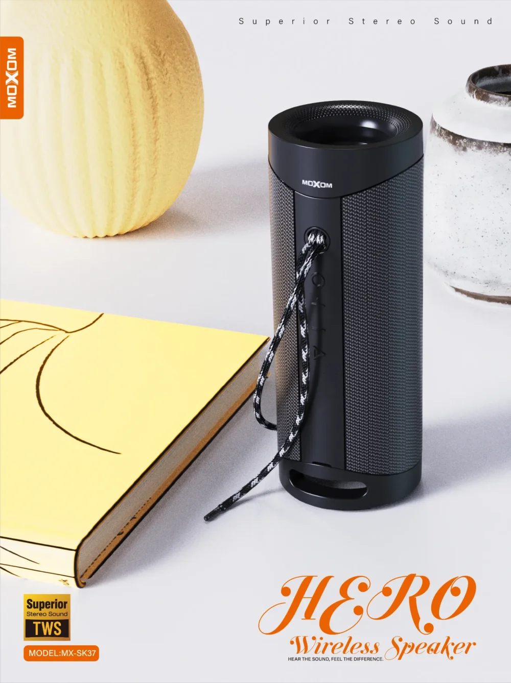 Enceinte Bluetooth MOXOM MX-SK37 – TWS, IPX6, USB & Carte TF — image 3