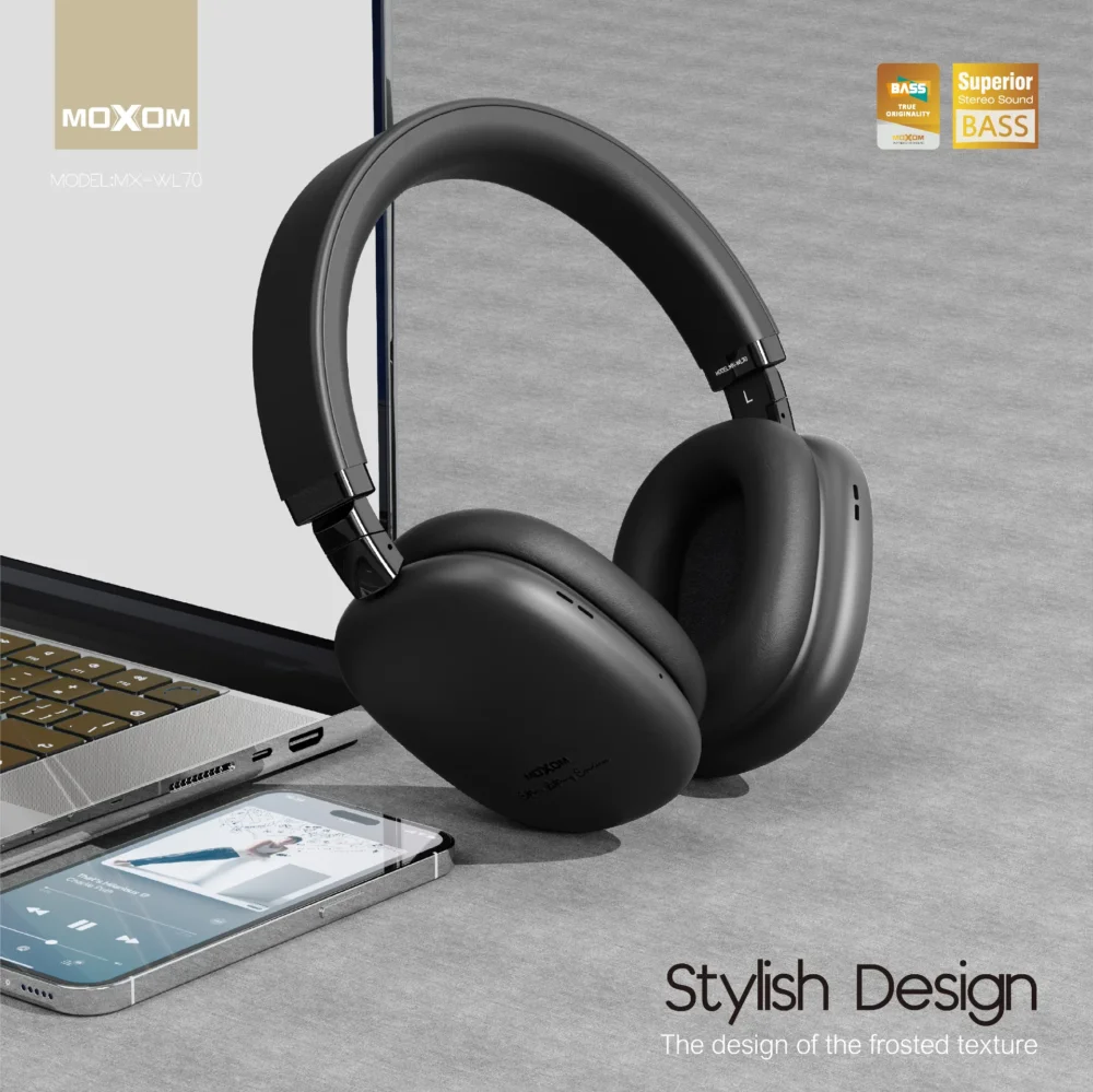 MOXOM MX-WL70 Casque Bluetooth Sans Fil – Hi-Fi Stereo, Basses Profondes & Design Pliable — image 3