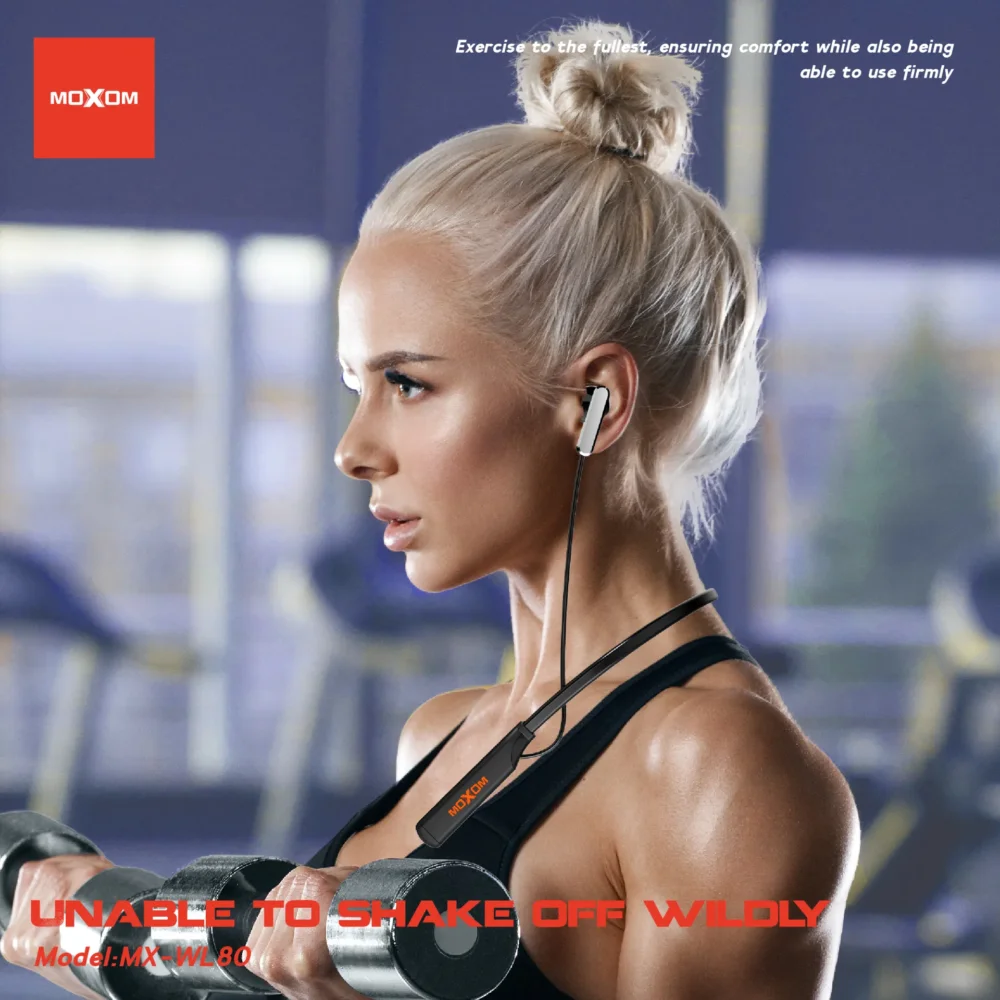 MOXOM MX-WL80 Wireless Neckband Earphones – Bluetooth 5.3, Magnetic Design & Deep Bass — image 7