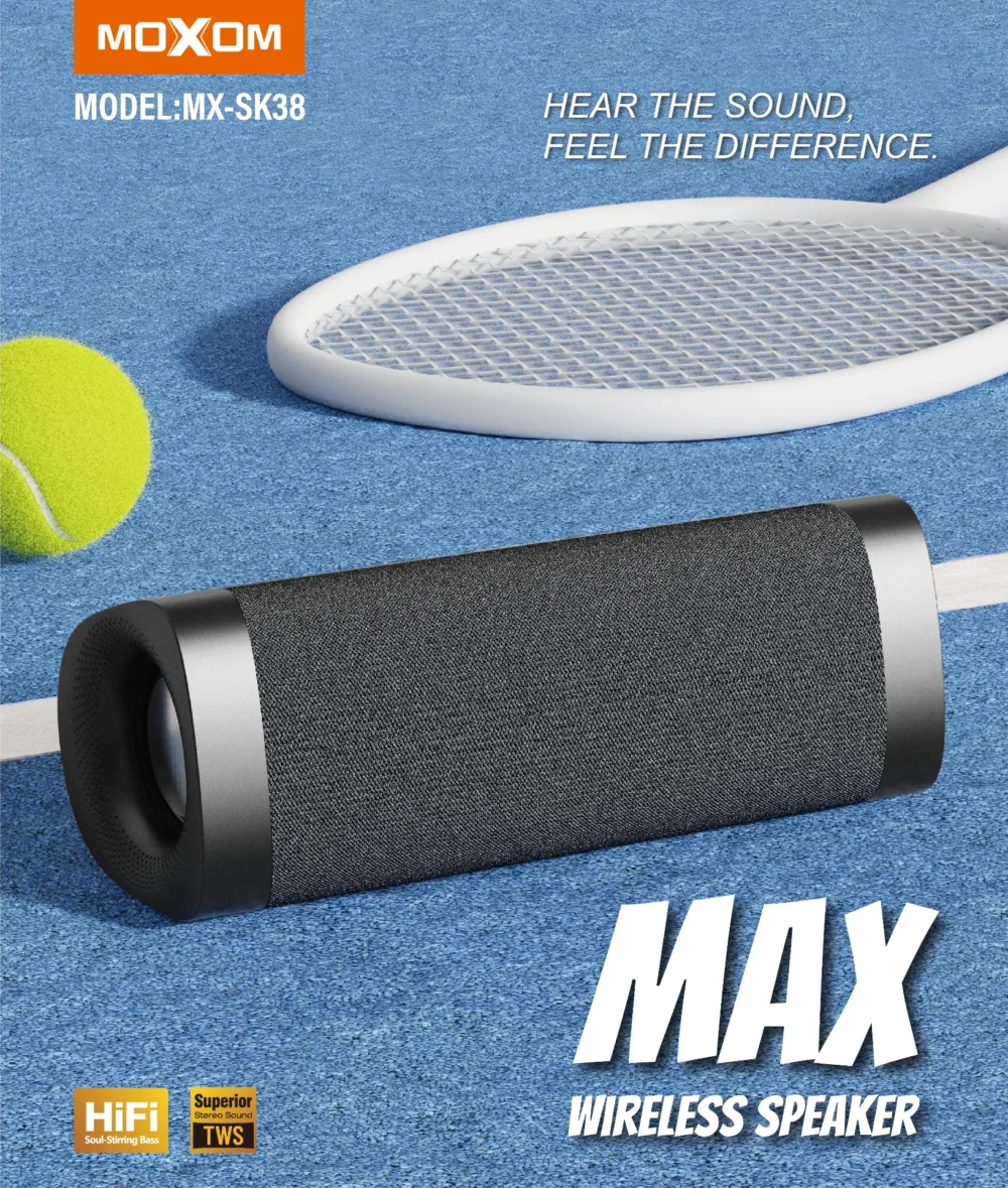 MOXOM MX-SK38 Enceinte Bluetooth Portable IPX6 – Haut-Parleur Sans Fil HiFi 10W avec TWS et Son Stéréo Puissant — image 6