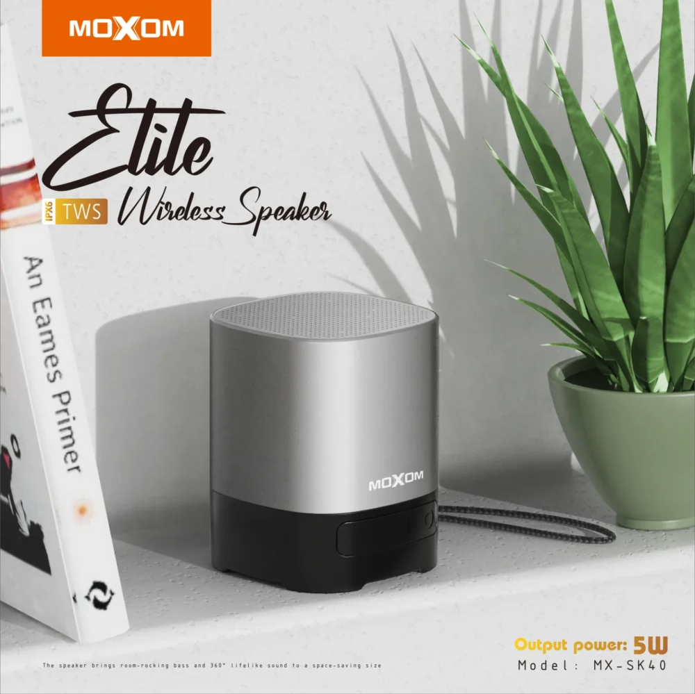 MOXOM MX-SK40 Enceinte Bluetooth Portable IPX6 – Haut-Parleur Sans Fil 5W avec Technologie TWS et Son Stéréo HiFi — image 4