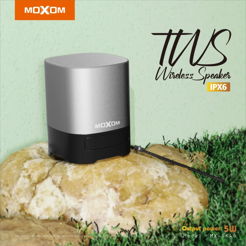 MOXOM MX-SK40 Enceinte Bluetooth Portable IPX6 – Haut-Parleur Sans Fil 5W avec Technologie TWS et Son Stéréo HiFi — image 5