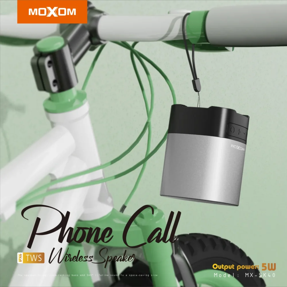 MOXOM MX-SK40 Enceinte Bluetooth Portable IPX6 – Haut-Parleur Sans Fil 5W avec Technologie TWS et Son Stéréo HiFi — image 6