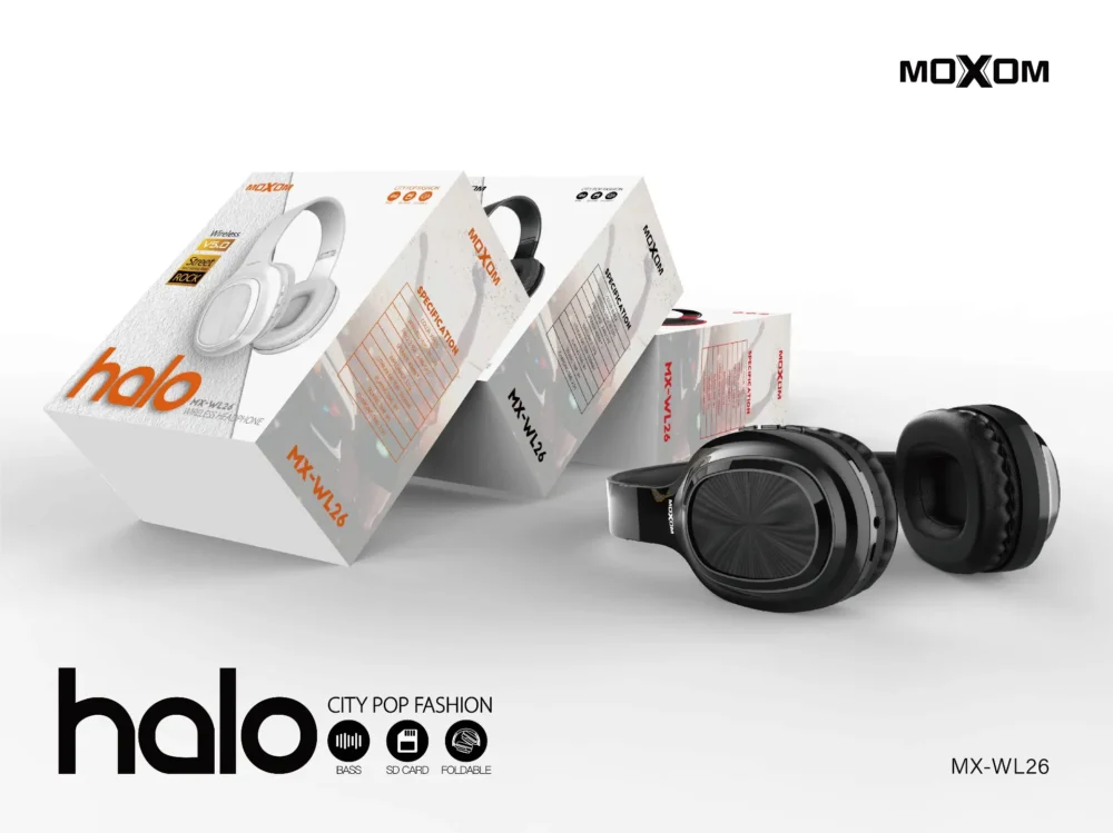 MOXOM MX-WL26 Casque Bluetooth Sans Fil Pliable – Son Stéréo Bass Boost avec Lecteur Carte SD — image 6