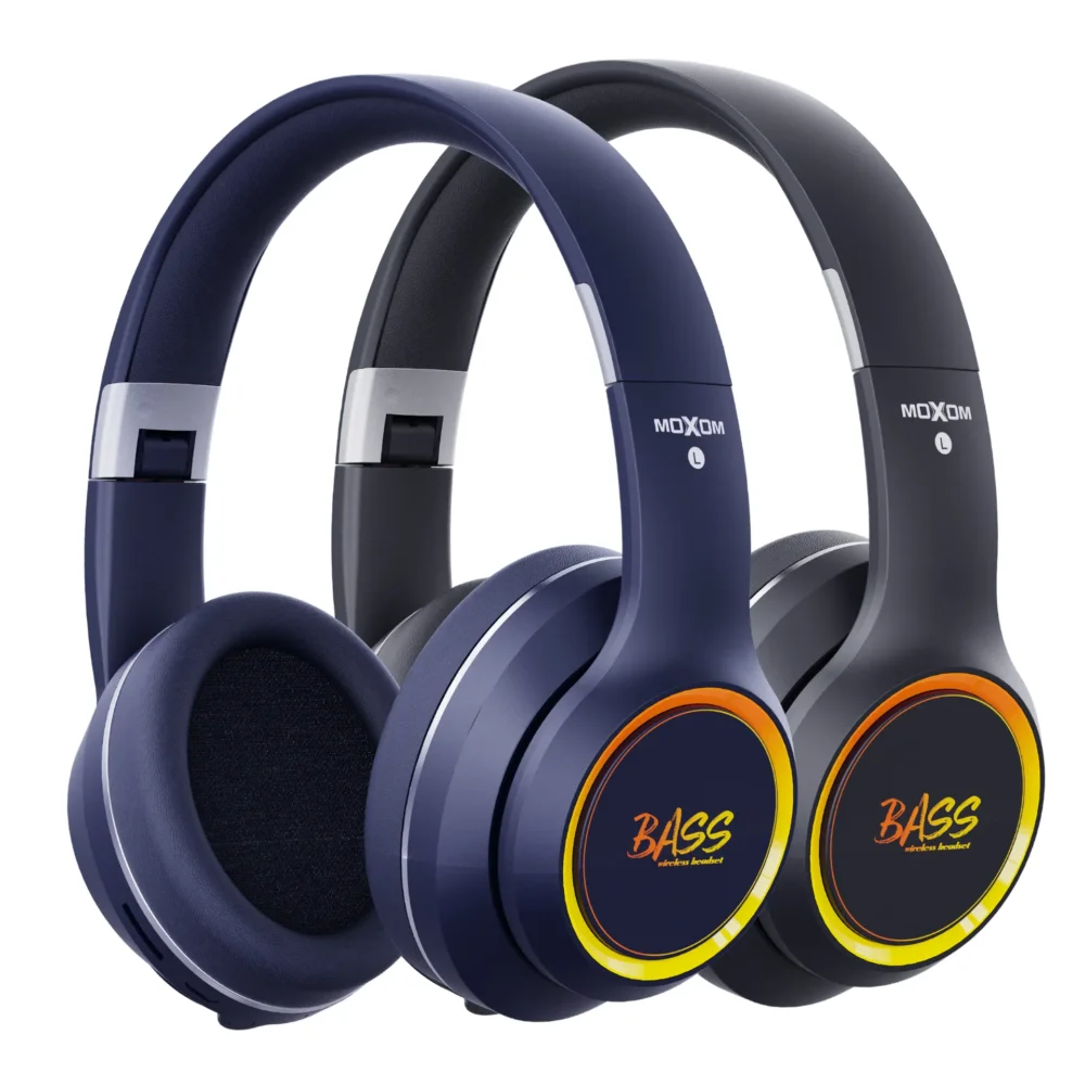 MOXOM MX-WL56 Casque Bluetooth Sans Fil LED – Son Hi-Fi Bass Profond & Design Pliable