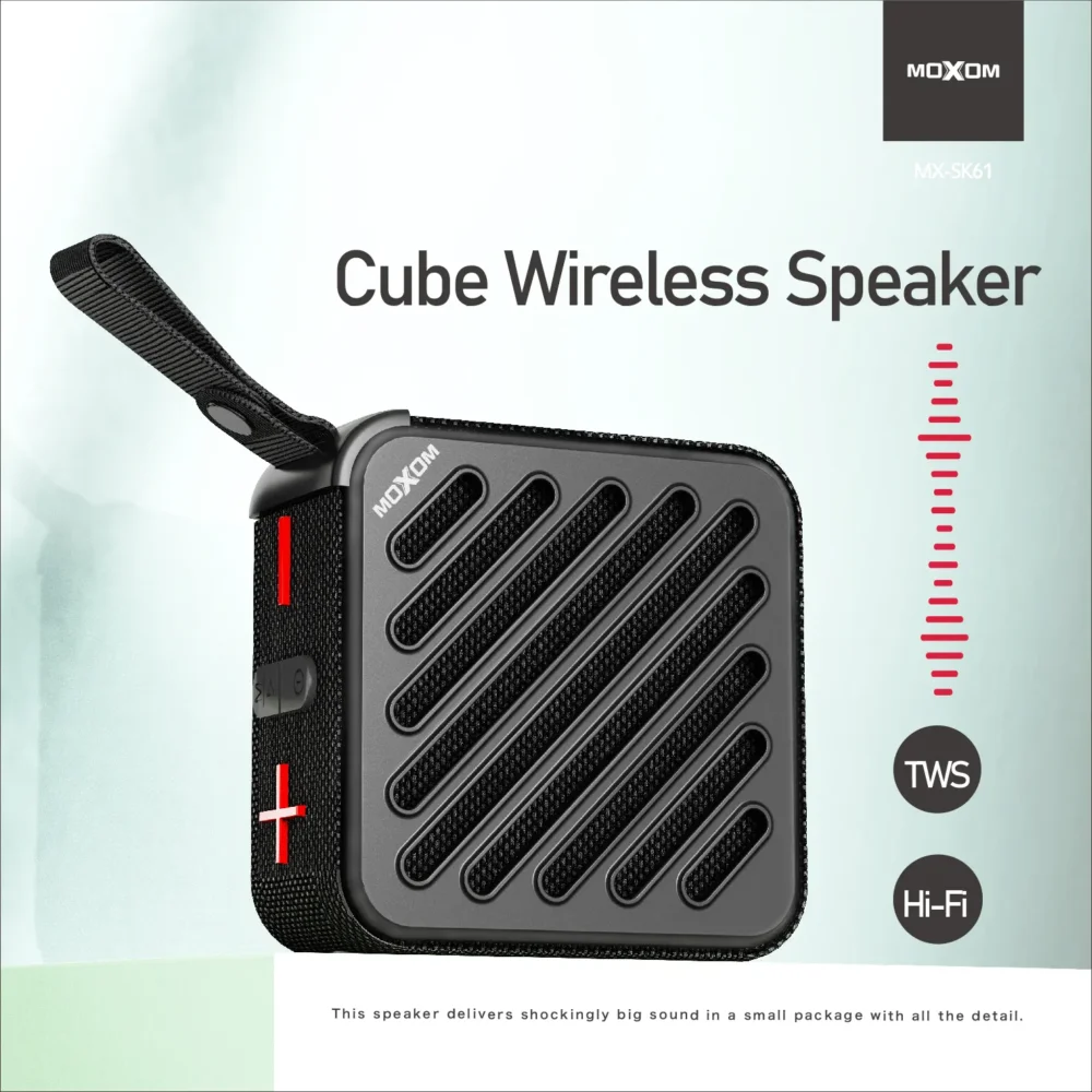 Enceinte Bluetooth MOXOM MX-SK61 – Cube Portable avec Bass & Passive Subwoofe — image 10