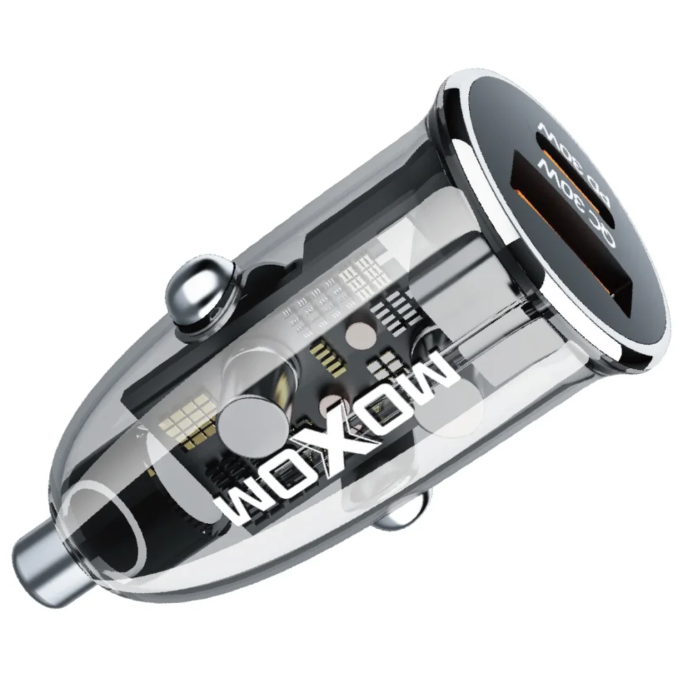 MOXOM LX-VC803 – Chargeur de voiture transparent 30 W avec charge rapide PD + QC — image 3
