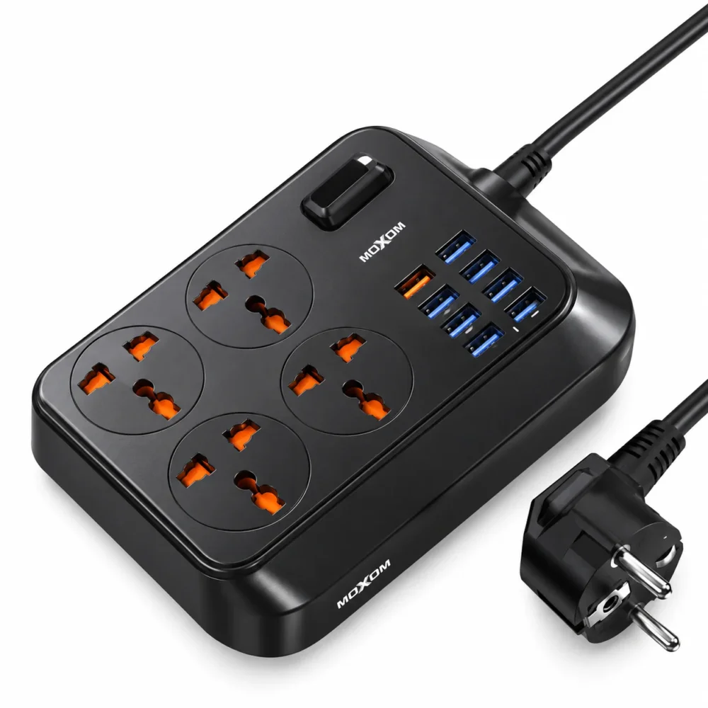 MOXOM MX-ST07 – Multiprise 4 prises avec ports USB et charge rapide